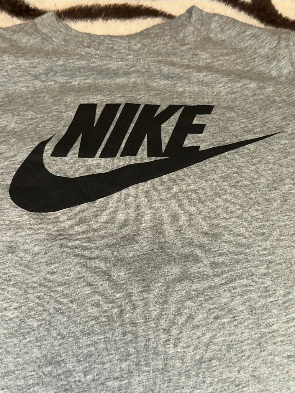 Nike Grey Short-Sleeve Tee with Black Logo